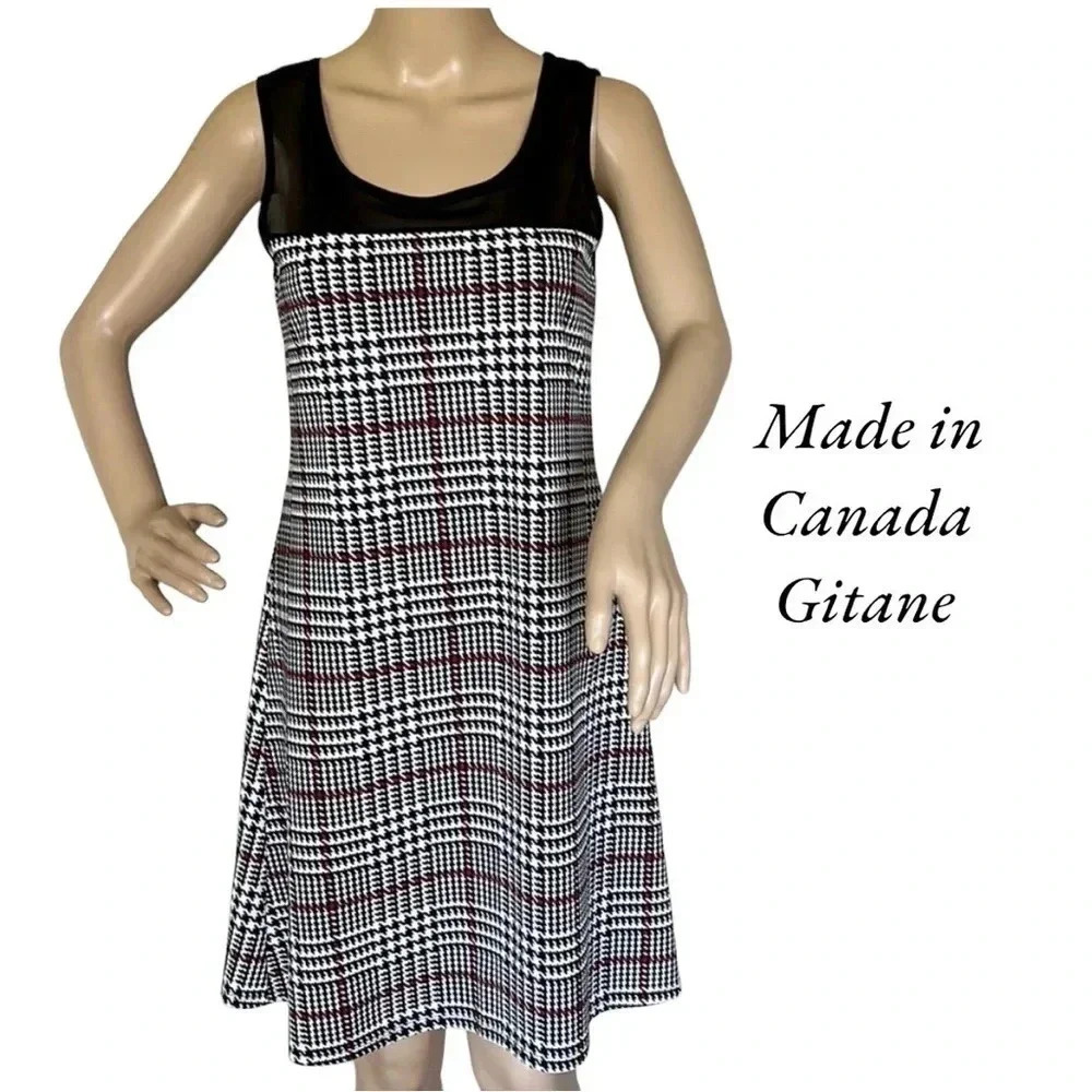 Plaid dress S. 🇨🇦 ,houndstooth,preppy clueless,academia,fit&Flare,vtg,NWT